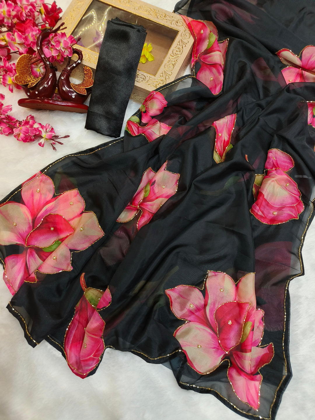 Stories From Breeze [Organza Black Silk Saree]