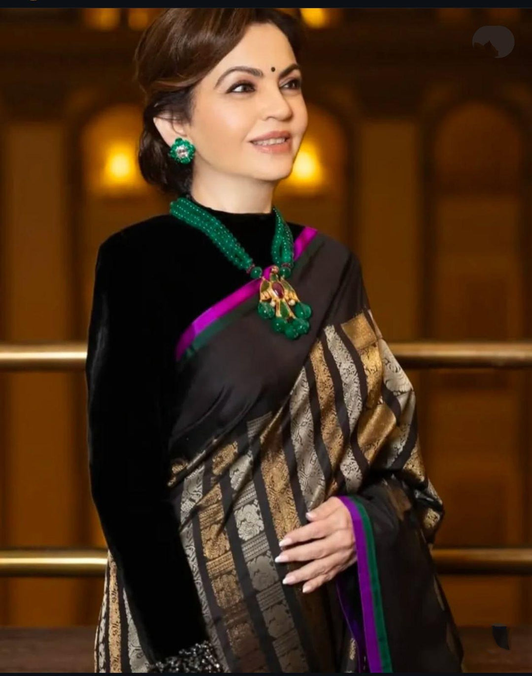 Nita Ambani Inspired Banarasi Black Silk Saree