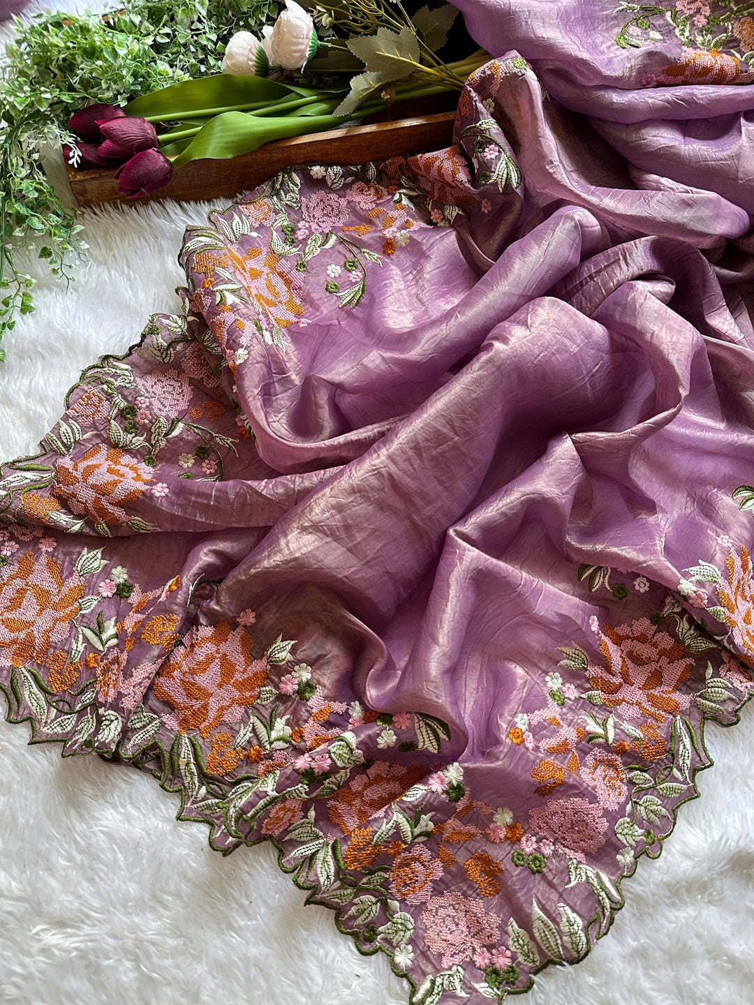 A Sky Full Of Stars Crush Silk Lavender Saree