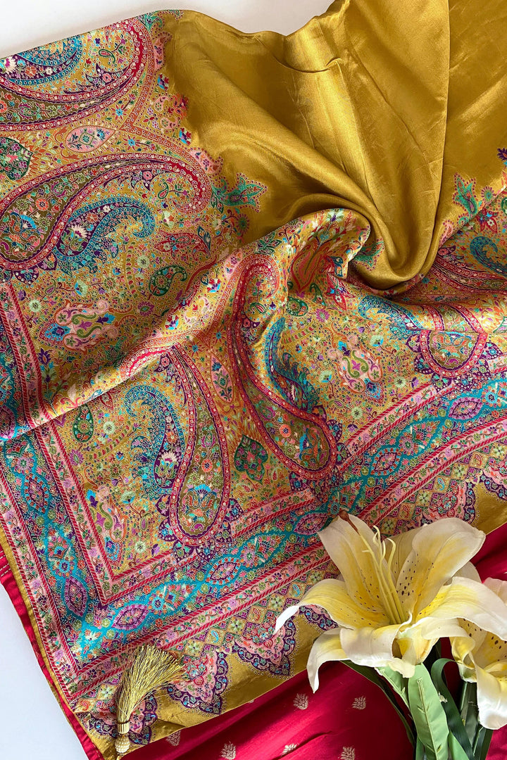 Tune Of Threads Muga Silk Yellow Saree