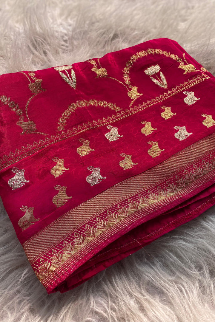 A Single Spark Mushru Satin Silk Saree