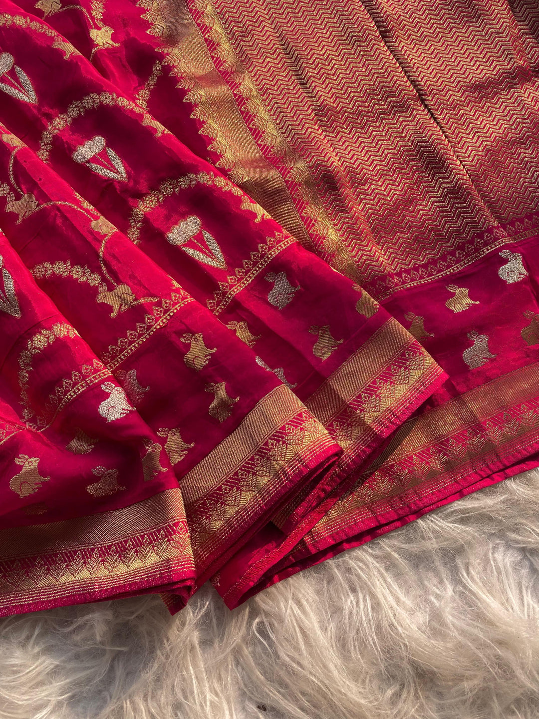 A Single Spark Mushru Satin Silk Saree