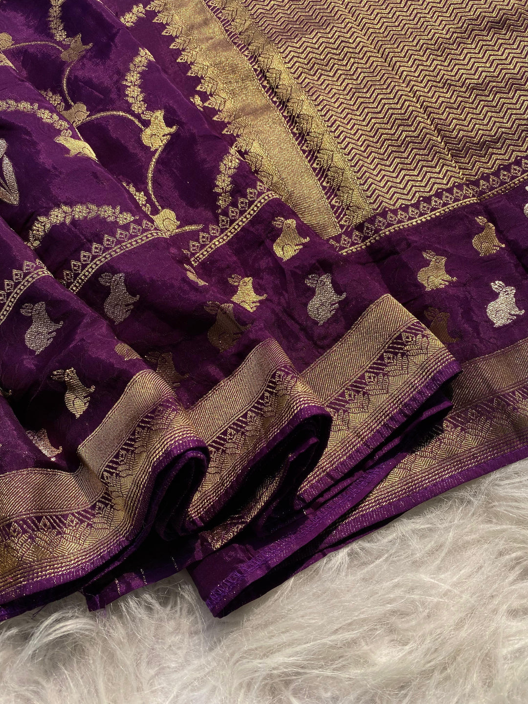 A Single Spark Mushru Satin Silk Saree