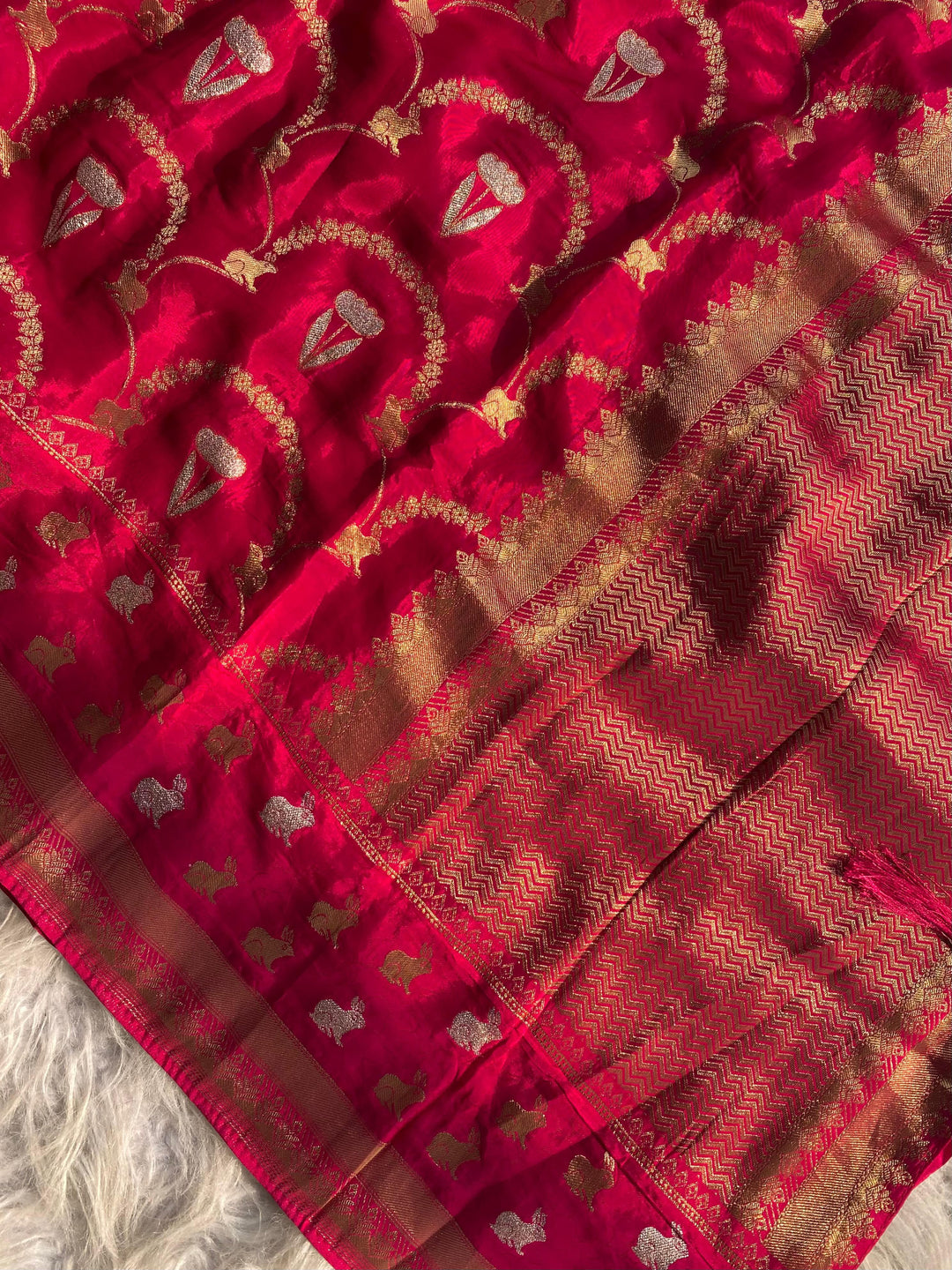 A Single Spark Mushru Satin Silk Saree