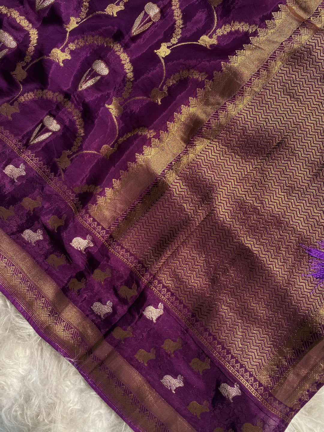 A Single Spark Mushru Satin Silk Saree