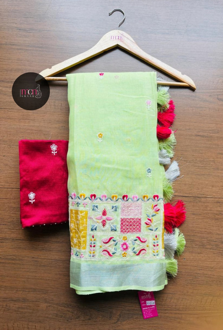 Inner Goddess- Fancy Linen Saree