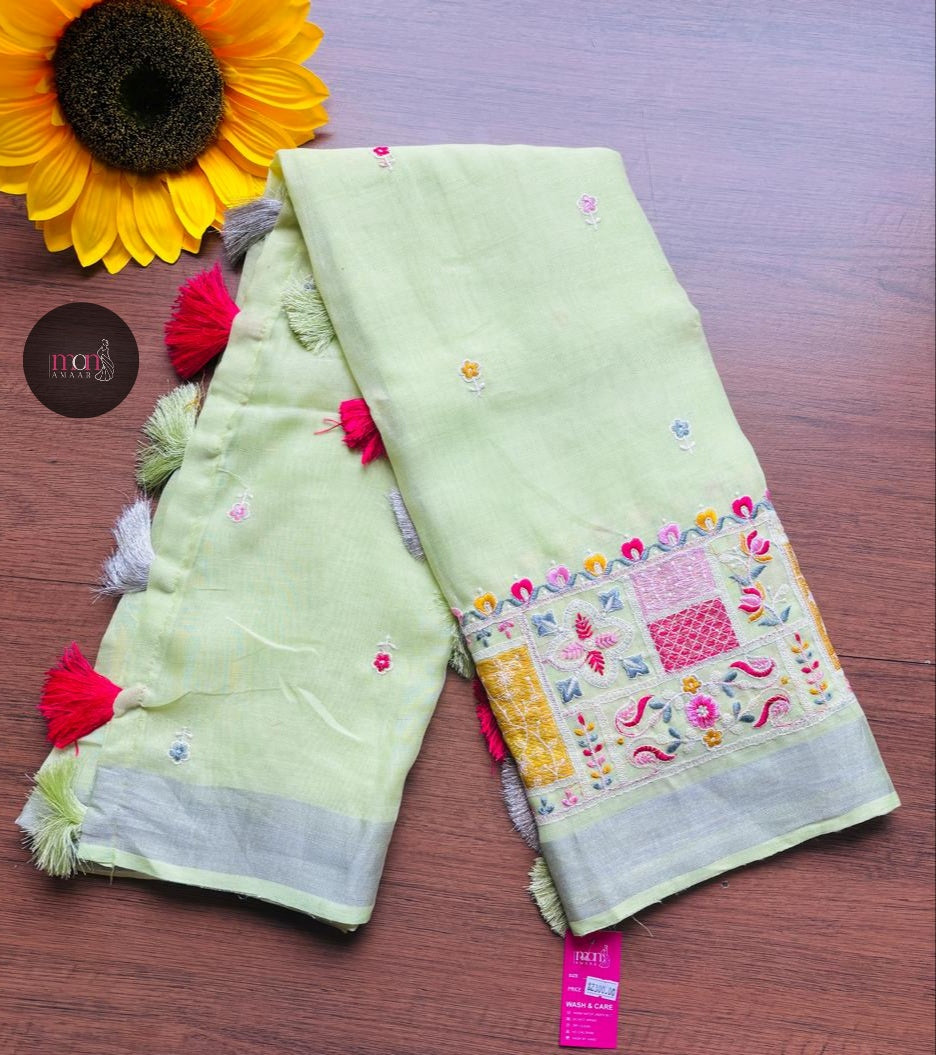 Inner Goddess- Fancy Linen Saree