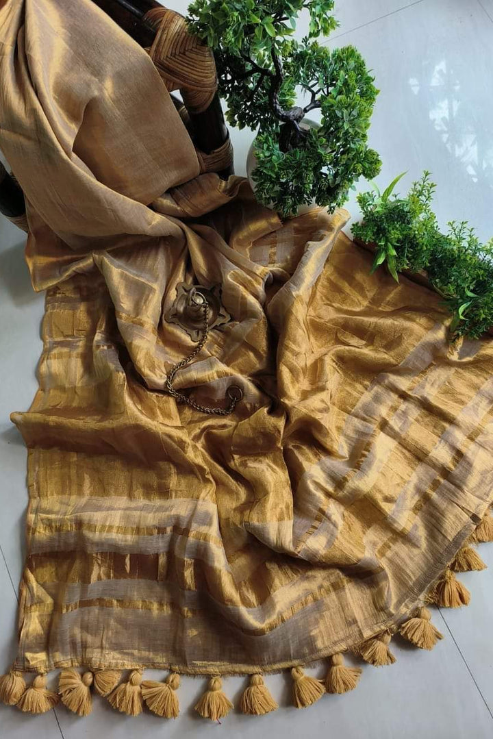 Smashing Tissue Linen Saree