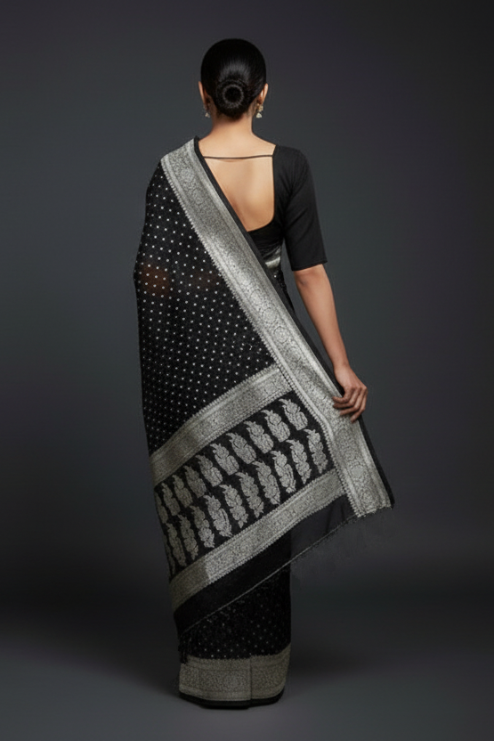 Cheers To The Banarasi Semi Katan Georgette Silk Saree