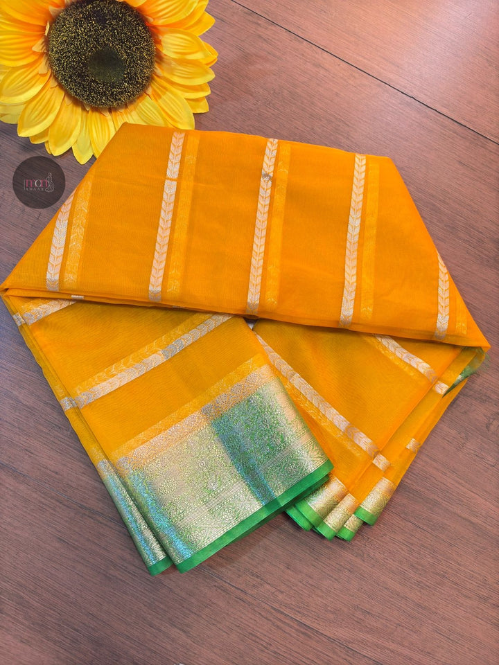 Sunflower Meadow Banarasi Organza Saree