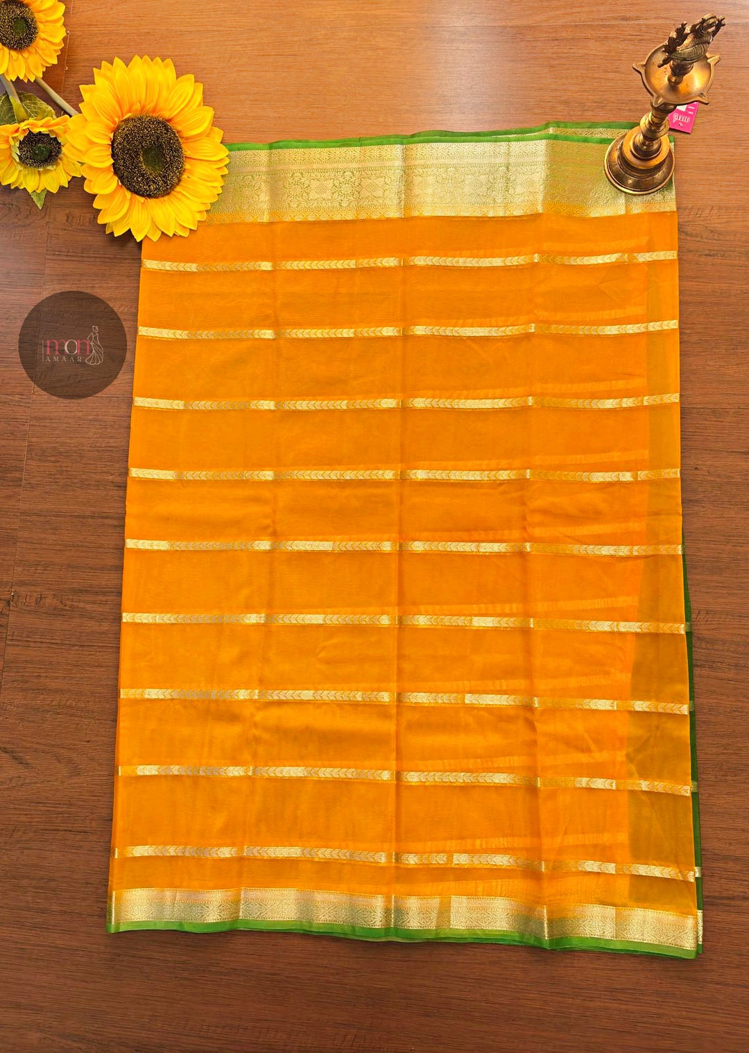 Sunflower Meadow Banarasi Organza Saree