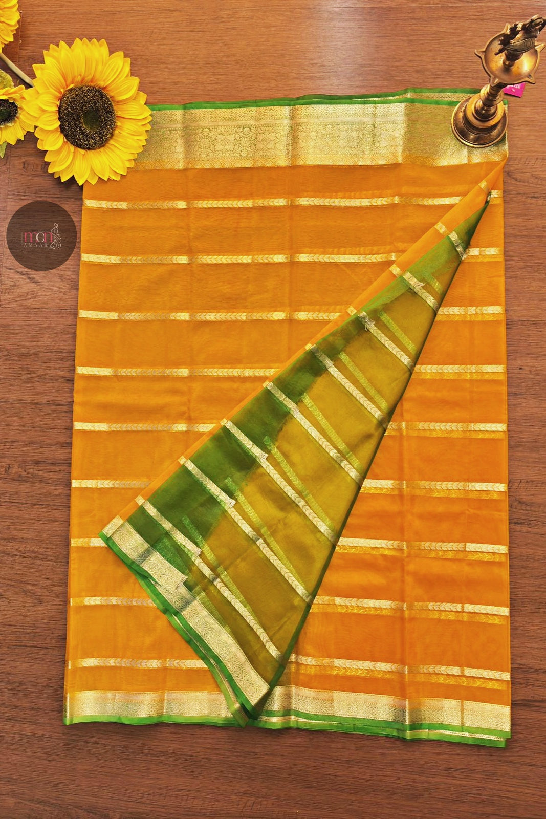 Sunflower Meadow Banarasi Organza Saree