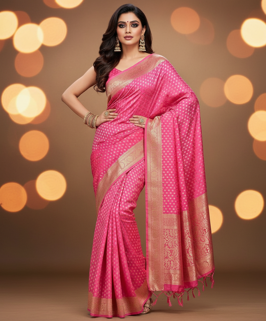 Radiant Bliss -Banarasi Semi Georgette Saree
