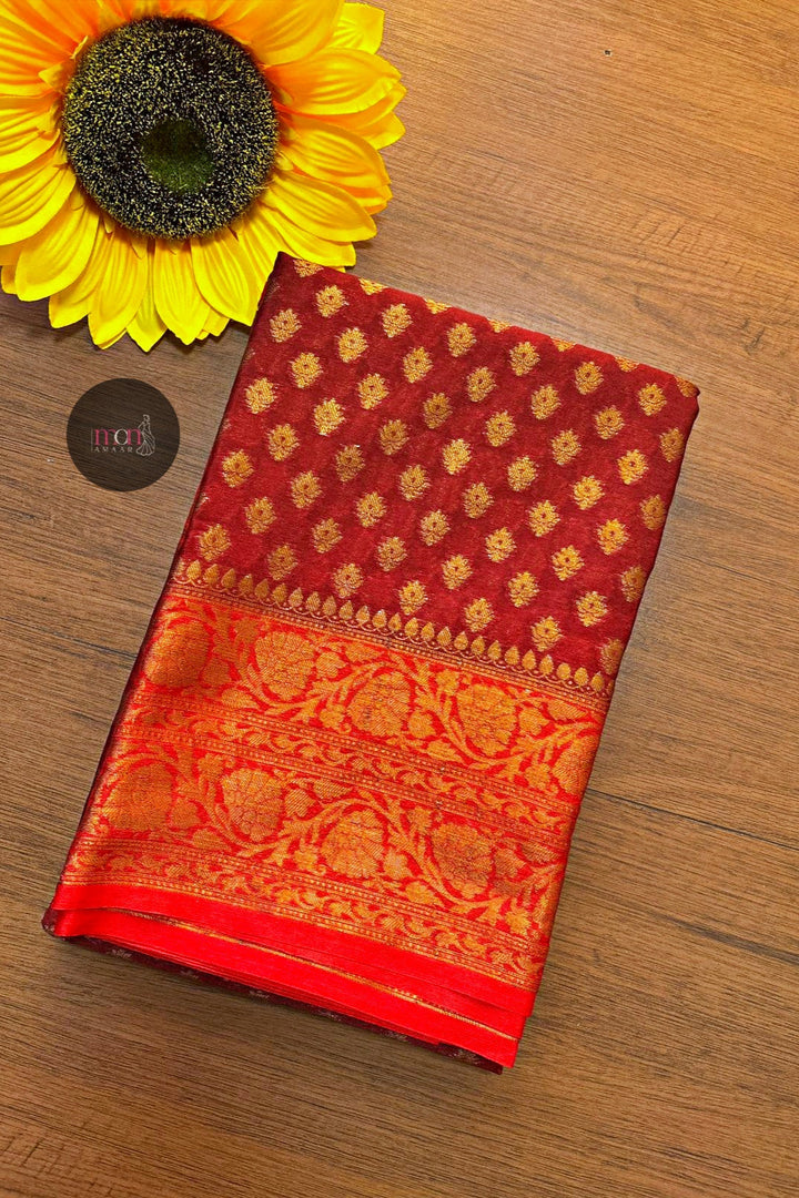 Golden Dream- Banarasi Semi Georgette Saree