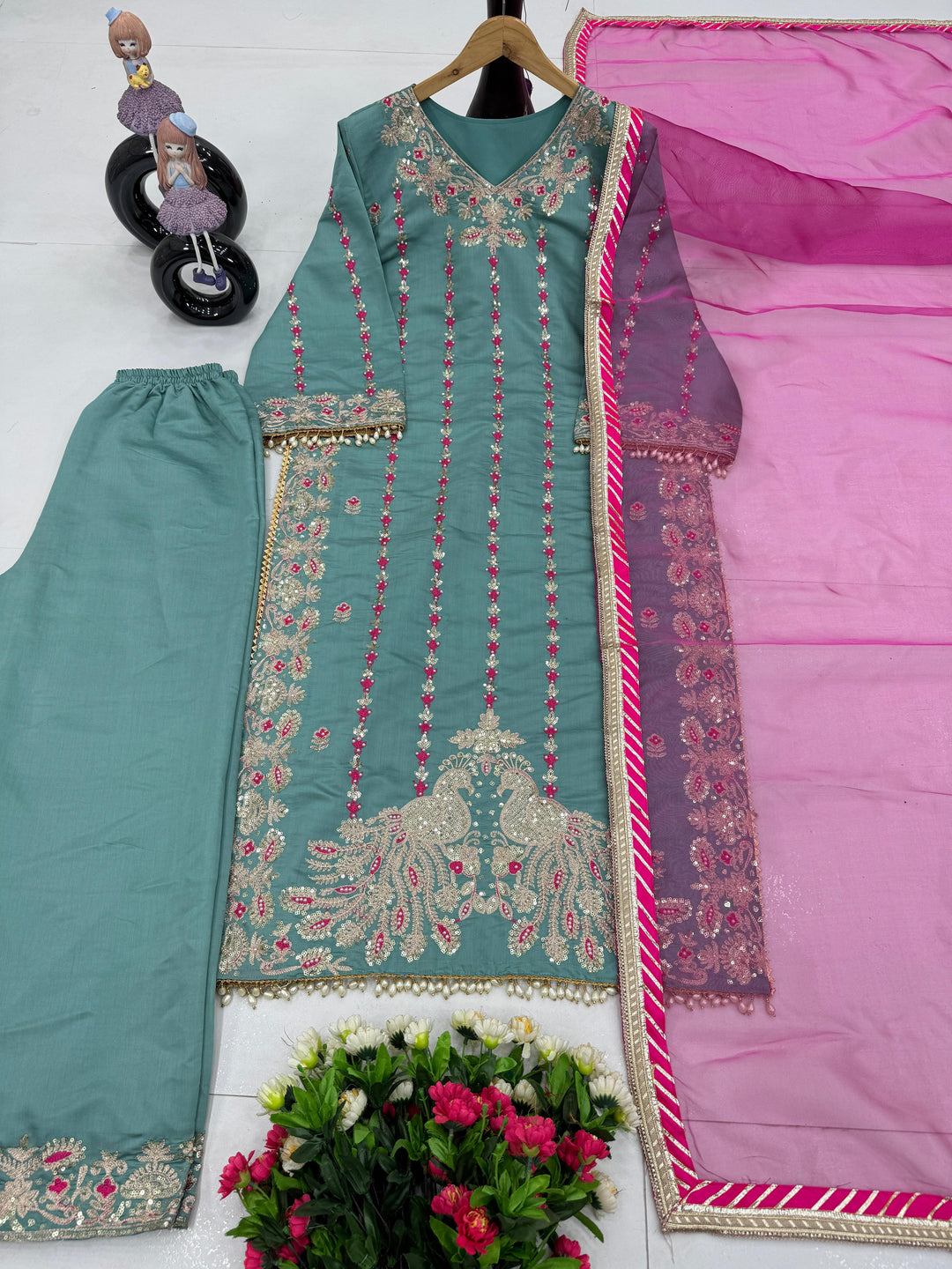 Moonrise Realm Silk Kurti Set