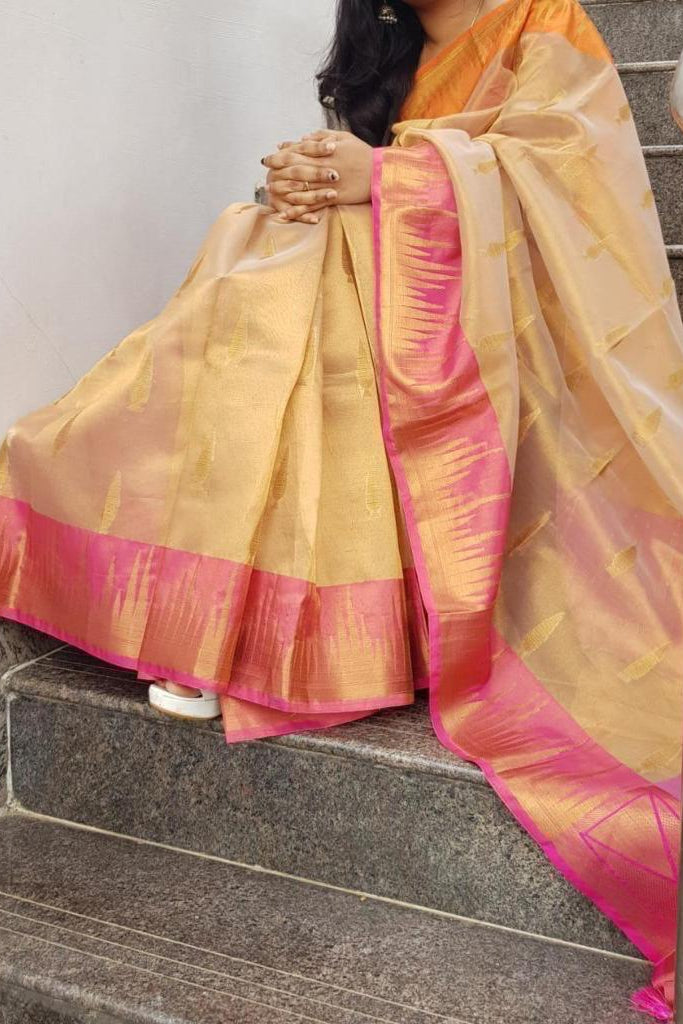 Ganga Jamuna Border Tissue Silk Banarasi Saree