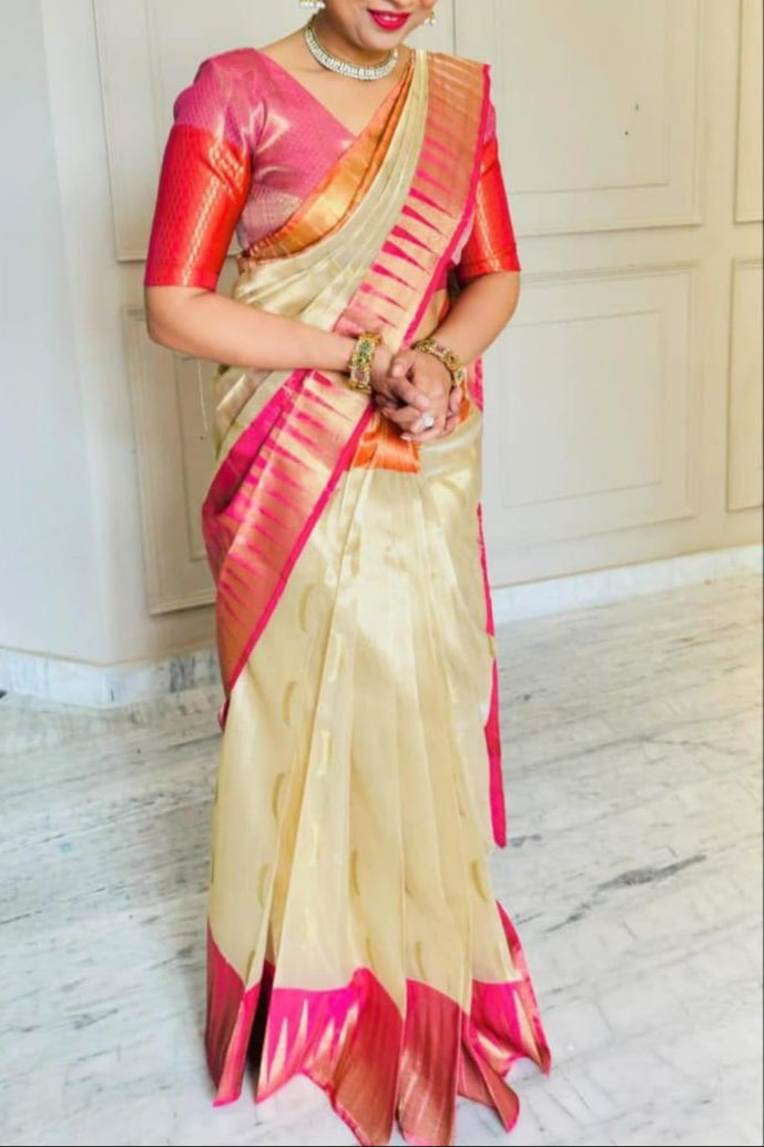 Ganga Jamuna Border Tissue Silk Banarasi Saree