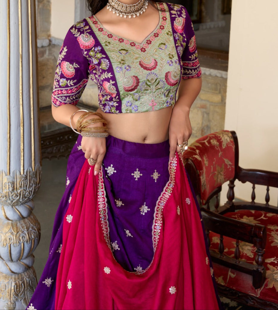 The Charm Of Silk Designer Silk Lehenga