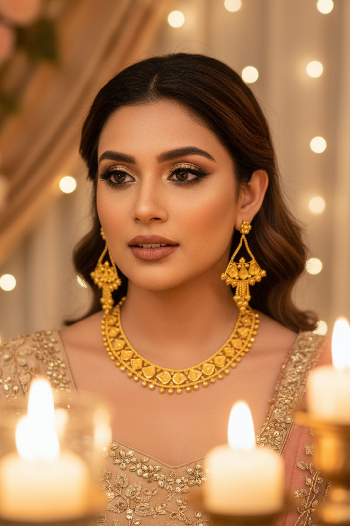 Rivana Gold Plated Necklace Set