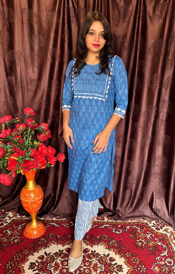 Blue Light-Kurti Set