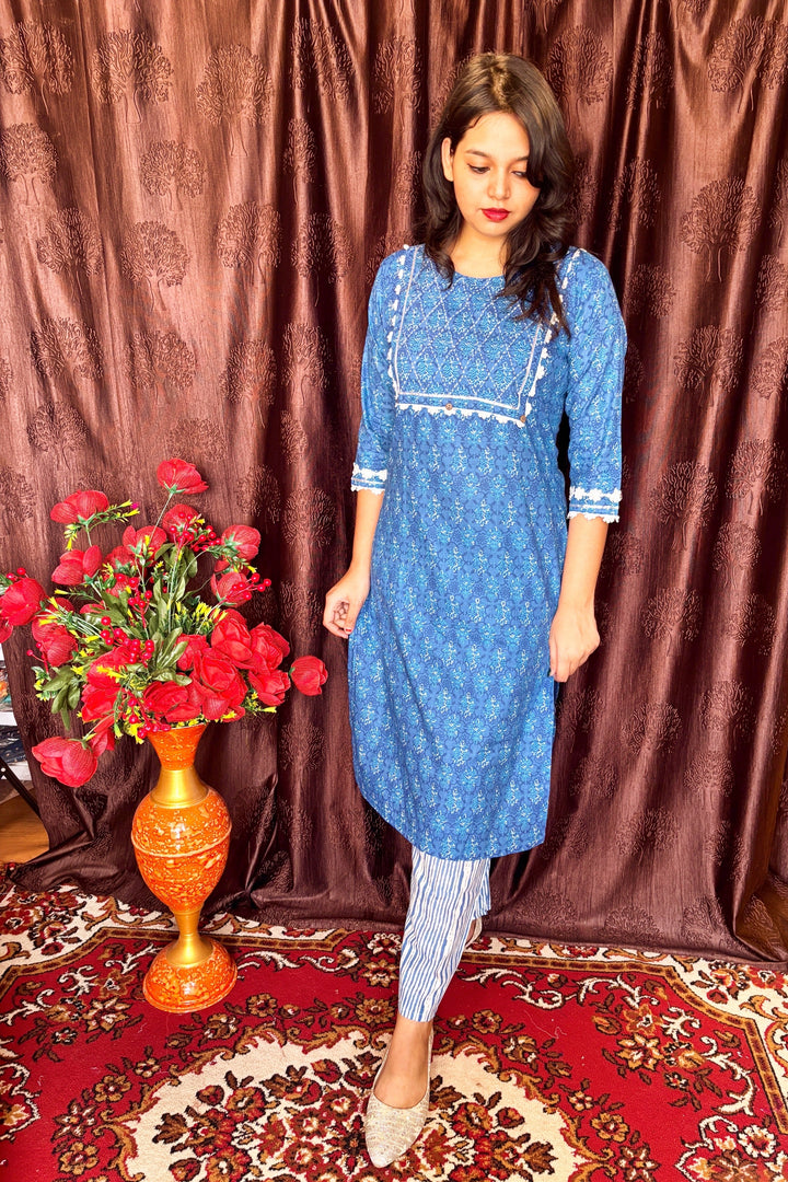 Blue Light-Kurti Set