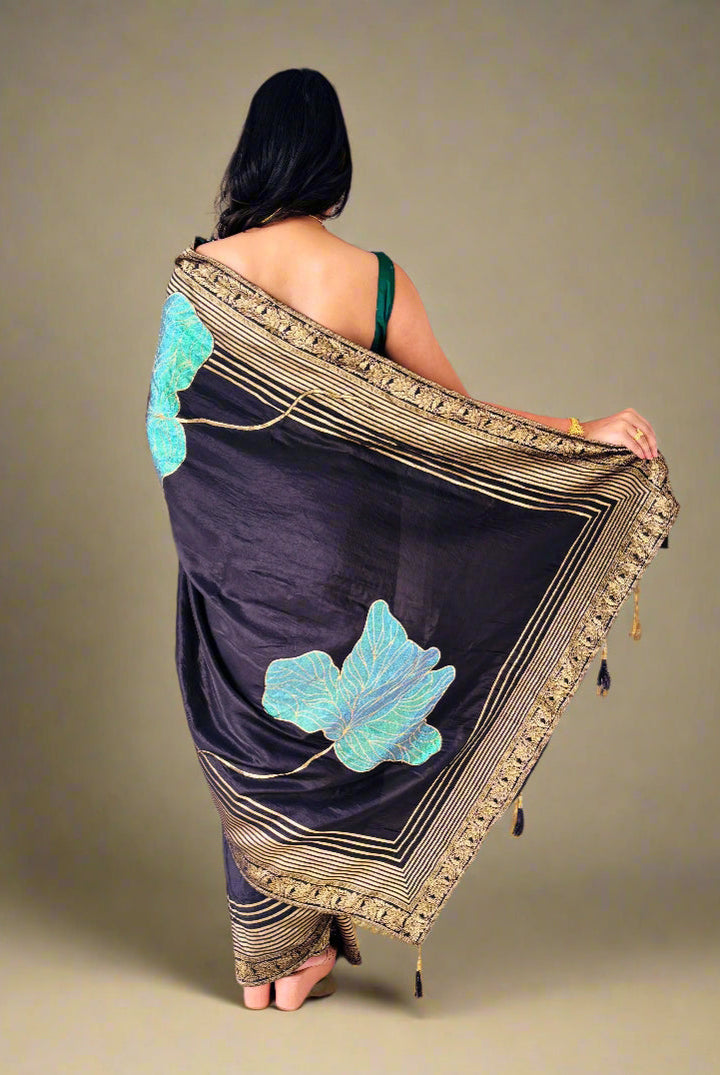 Brush Of Bloom Banarasi Muga Silk Saree