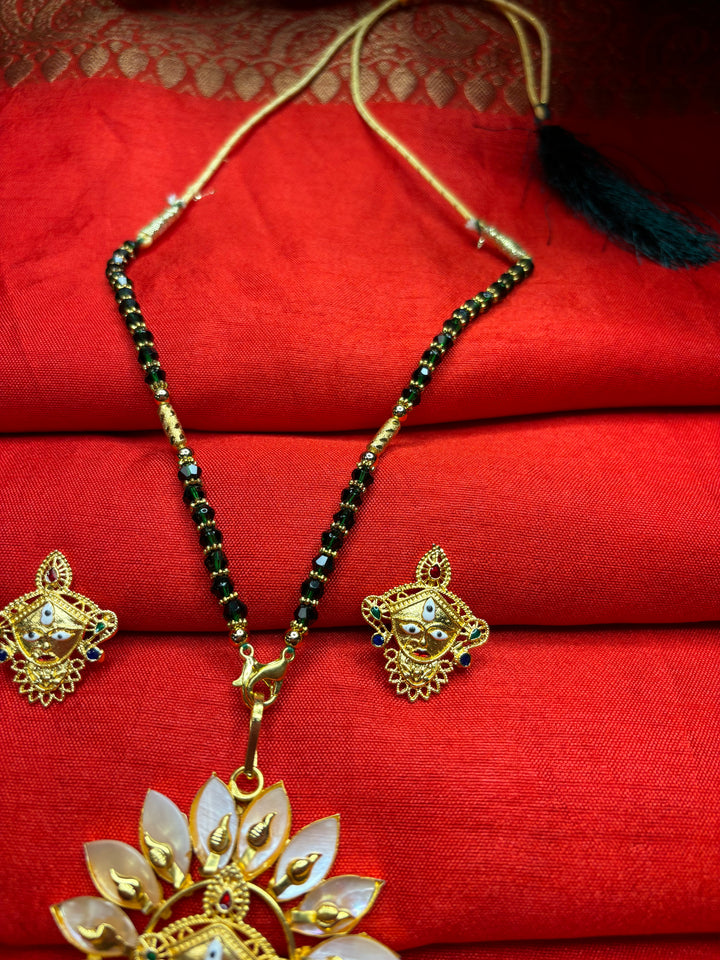 Durga Puja Special Gold Plated Jewellery(Sea Shell Design)