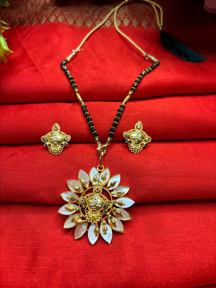 Durga Puja Special Gold Plated Jewellery(Sea Shell Design)