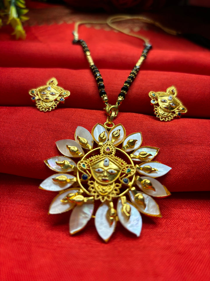 Durga Puja Special Gold Plated Jewellery(Sea Shell Design)