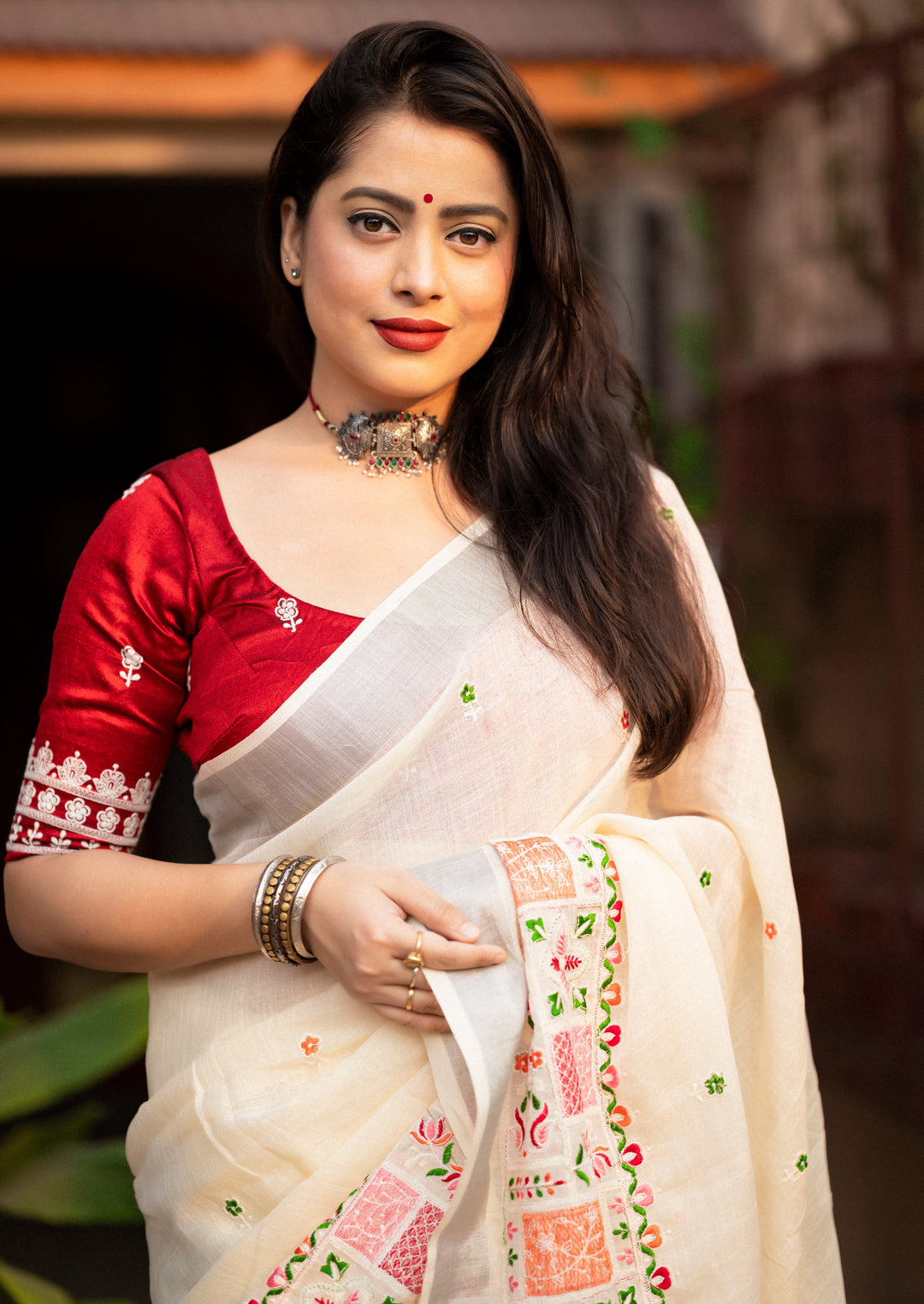 East Or West Linen Is The Best- Designer Saree