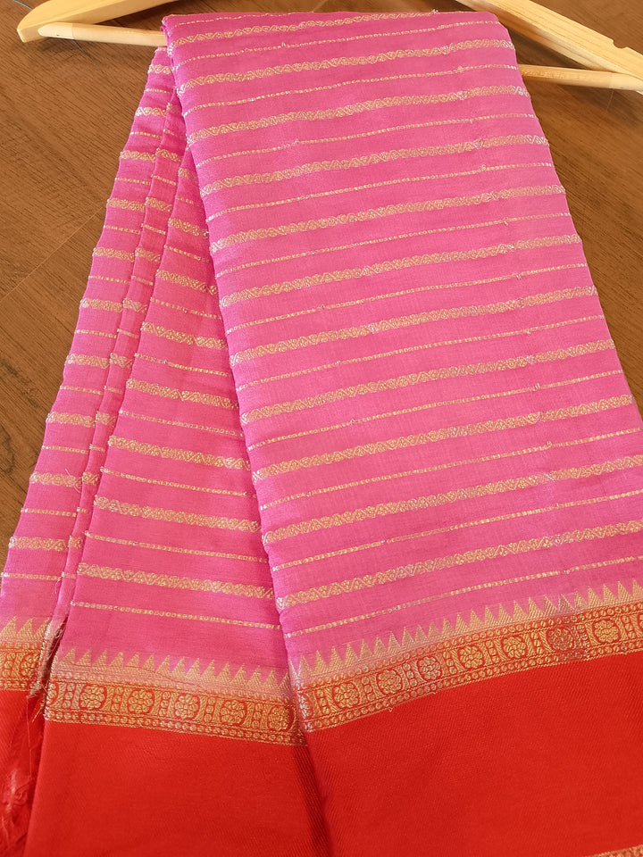 Harmonious Pink Banarasi Saree