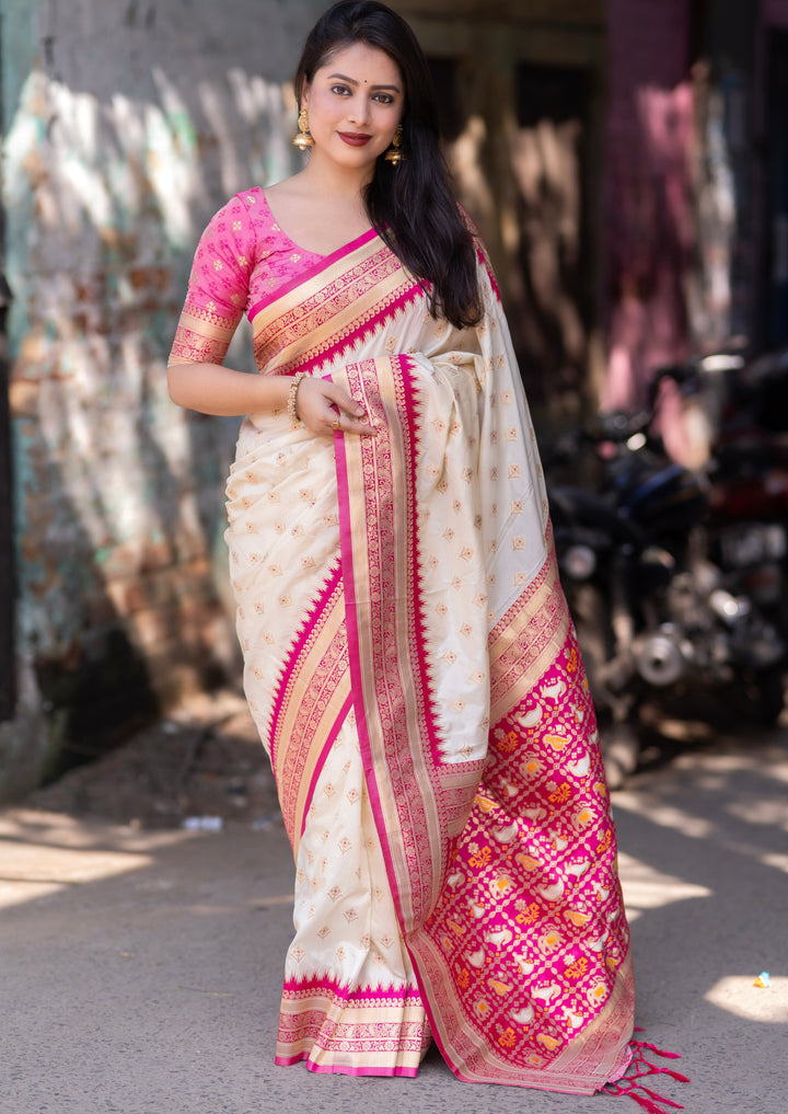 Snowflake Shine Gorgeous Patola Silk Saree