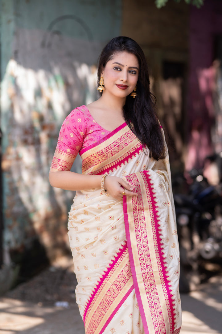 Snowflake Shine Gorgeous Patola Silk Saree