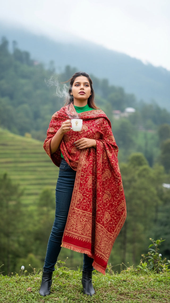 Another Winter Time Shawl(Brown)