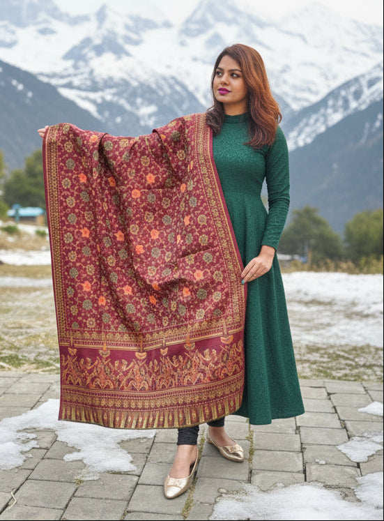 Cozy Warmth- Shawl Collection(Maple Leaf Design)