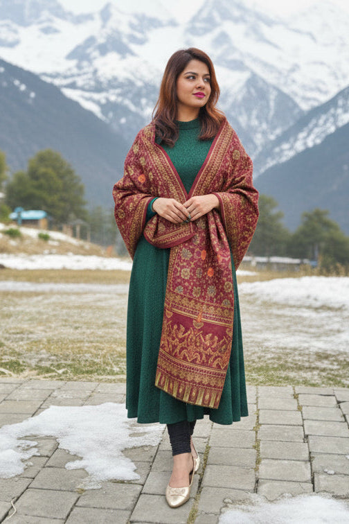 Cozy Warmth- Shawl Collection(Maple Leaf Design)