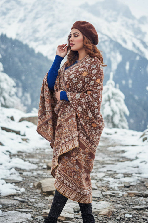 Cozy Warmth- Shawl Collection(Maple Leaf Design)