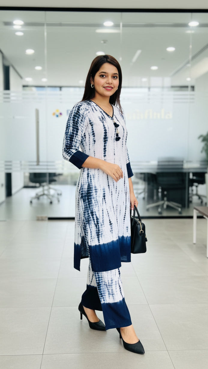 From Office To Casual- Vibrant Kurti Set