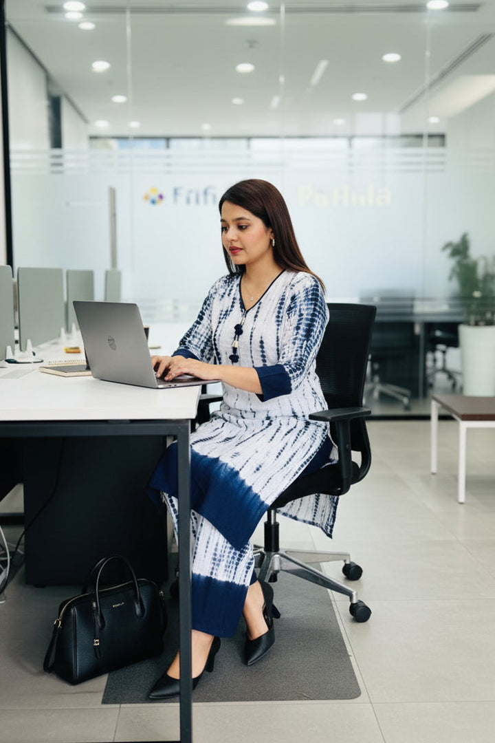 From Office To Casual- Vibrant Kurti Set