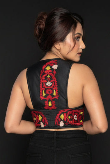 Ethereal Black Beauty Designer Cotton Blouse