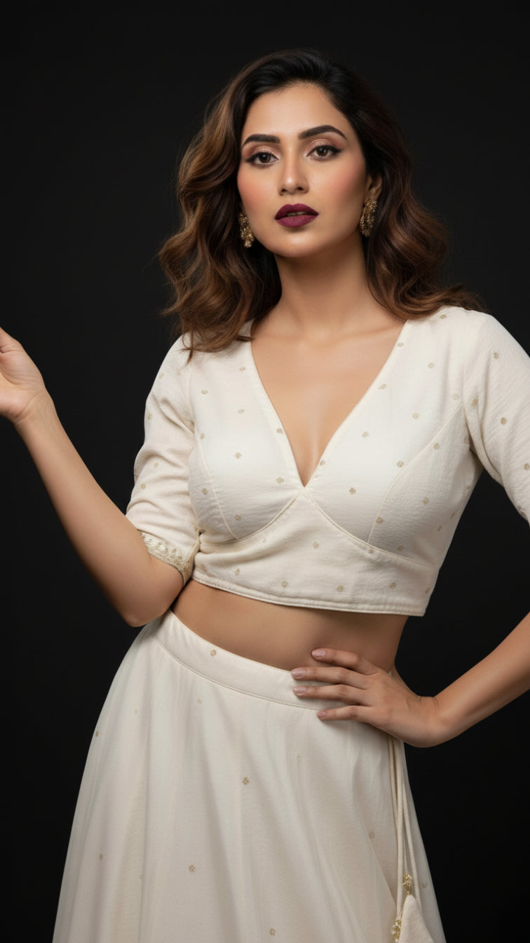 White Blast Designer Fendy Silk Blouse