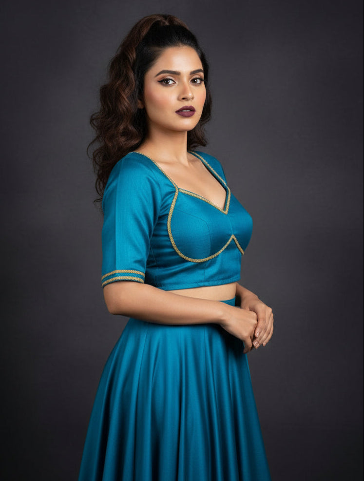 Golden Glow- Vichitra Silk Blouse