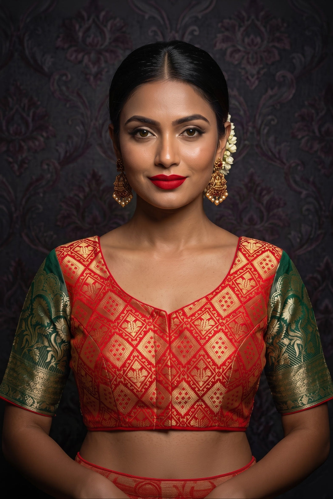 Rajeshwari Grace- Katan Silk Banarasi Zari Woven Designer Blouse