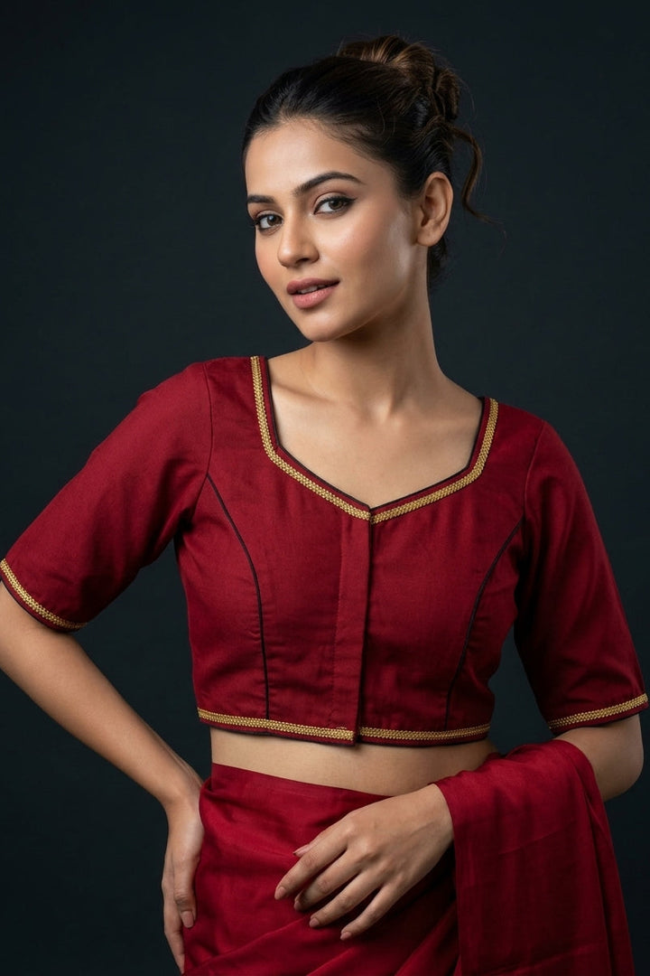 The Zari-Line Cotton Blouse