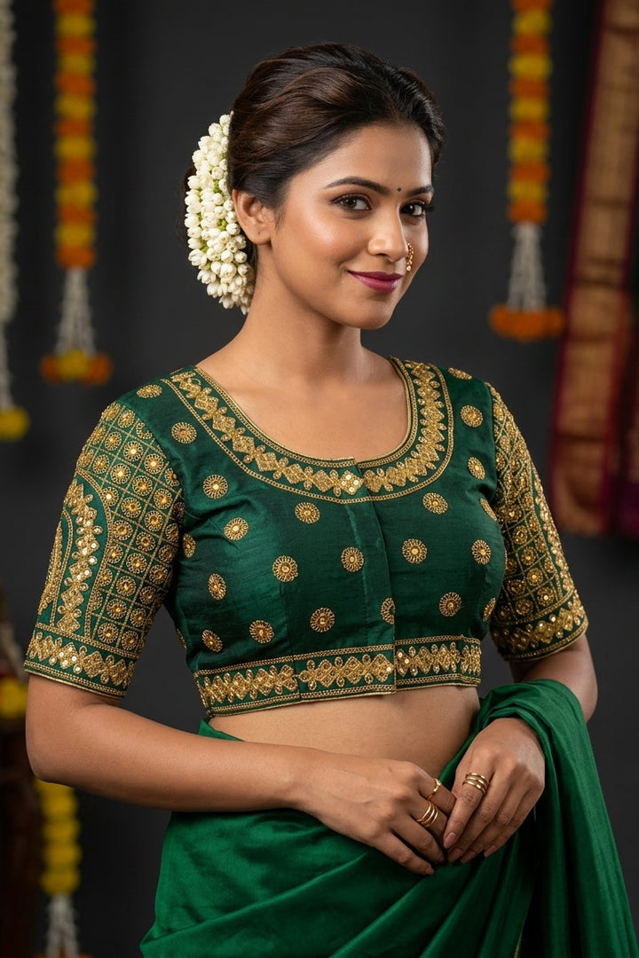 The Royal Emerald Slik Blouse