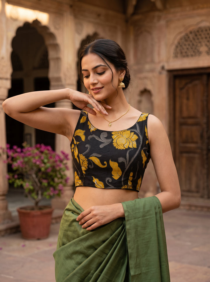 Fleur Essence kalamkari-Designer Blouse