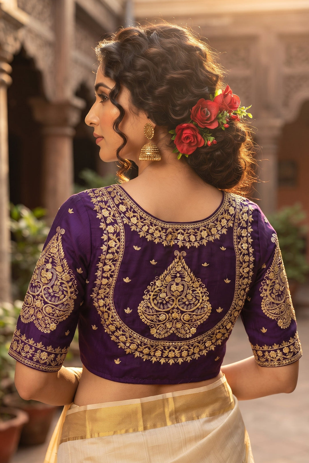 Portrait of Royalty Vichitra Silk Blouse