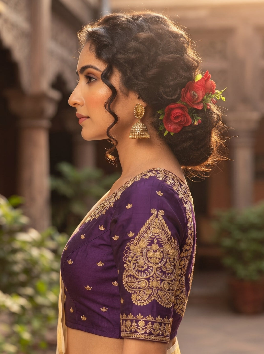 Portrait of Royalty Vichitra Silk Blouse