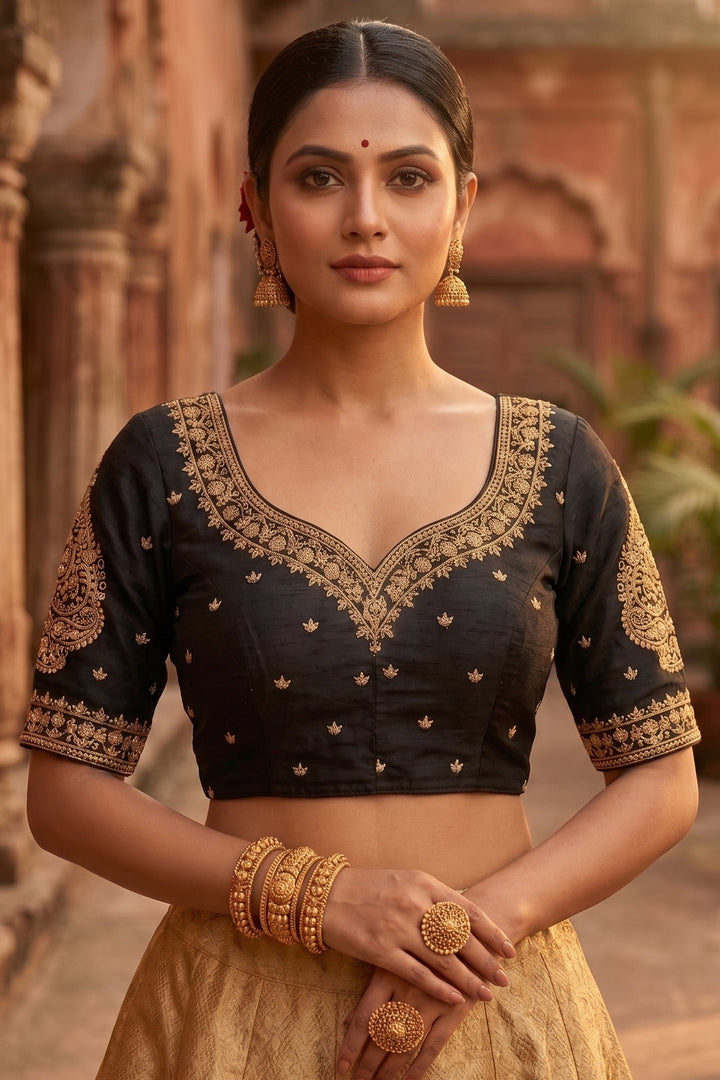 Portrait of Royalty Vichitra Silk Blouse