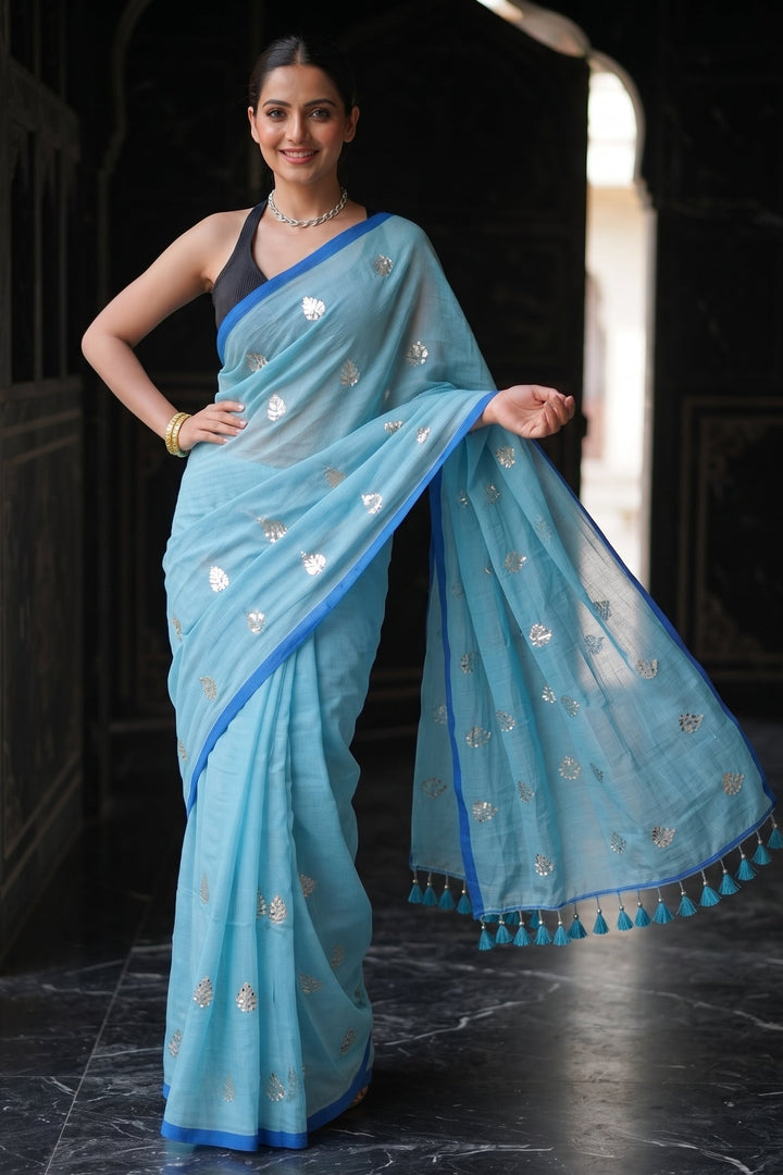 Mandarin Muse Mul Cotton Saree
